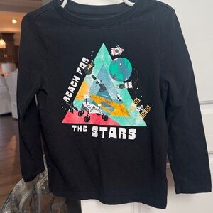 Old Navy Black Space Adventure Long Sleeve Tee